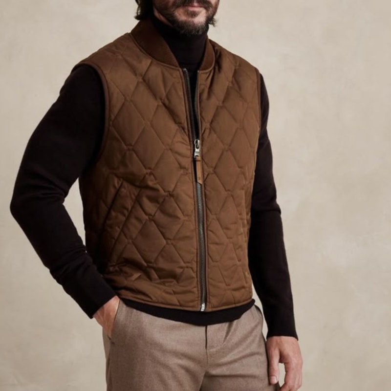 Banana Republic Luis Quilted Vest In Brown